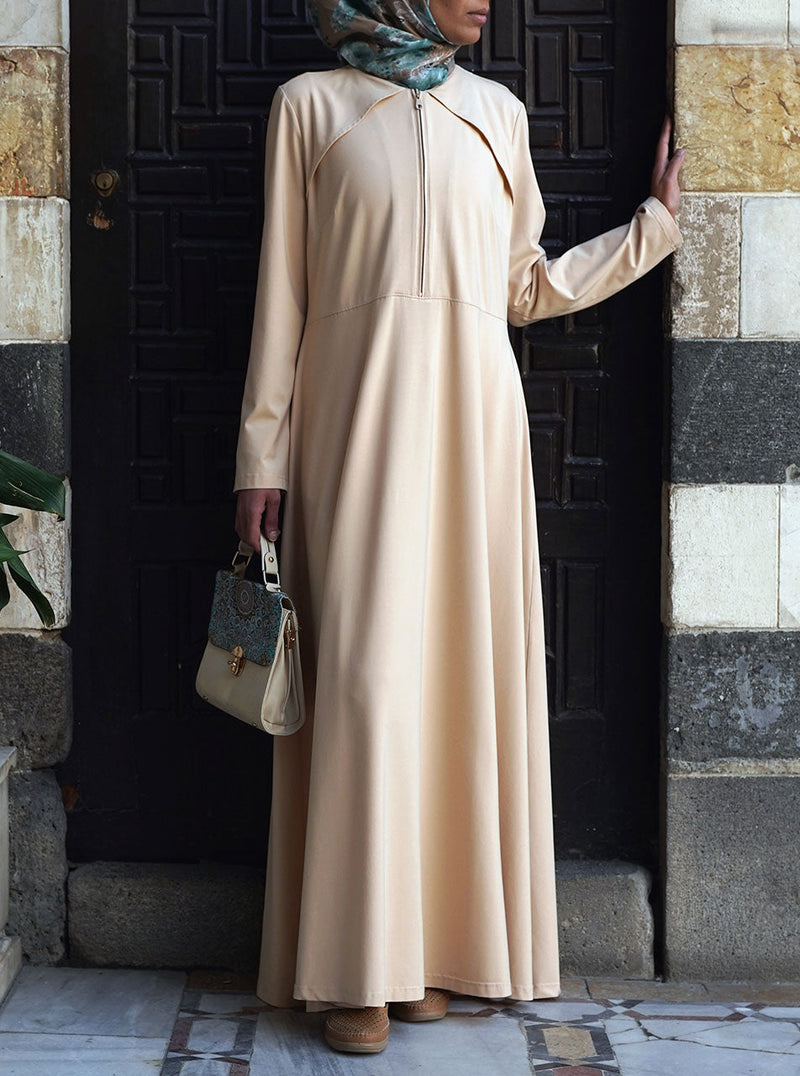 Hasana Zipped Jersey Abaya