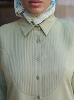 Pleated Curved Bodice Abaya