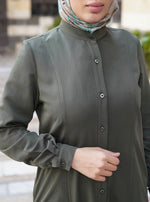 Front Slits Maxi Shirtdress