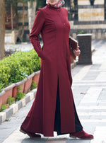 Front Slits Maxi Shirtdress