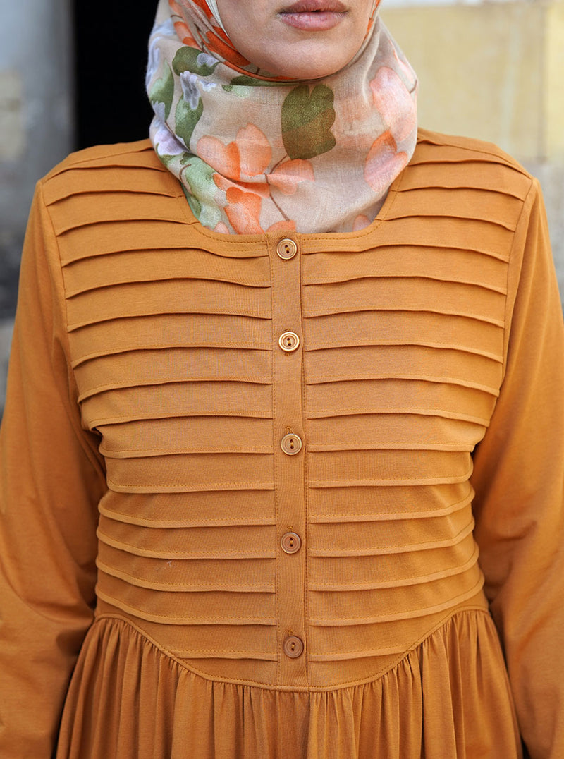 Horizontal Pleats Abaya