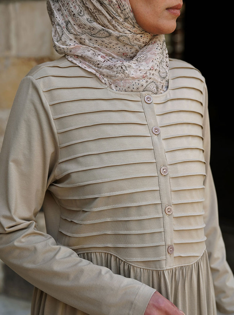 Horizontal Pleats Abaya