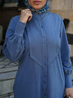 Cotton Jersey Long Buttoned Maxi Dress