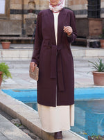 Pleated Belt Cardigan