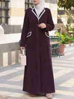Corduroy Contrast Lapelled Jilbab