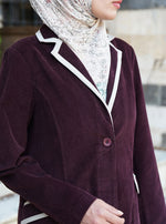 Corduroy Contrast Lapelled Jilbab