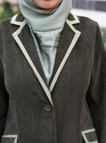 Corduroy Contrast Lapelled Jilbab