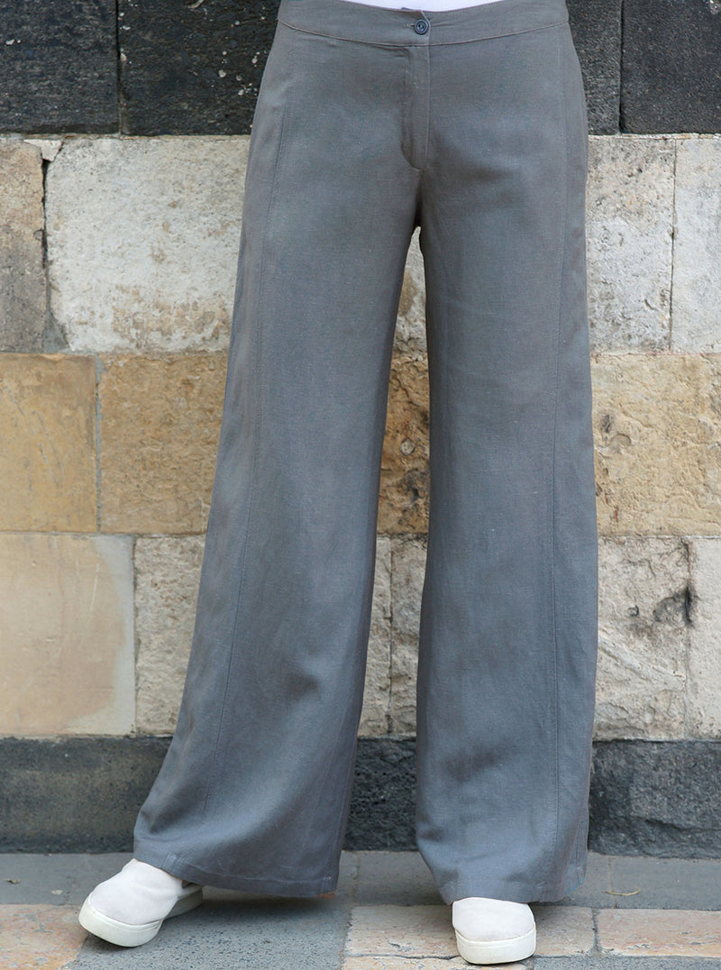 Linen Side Seamed Trousers
