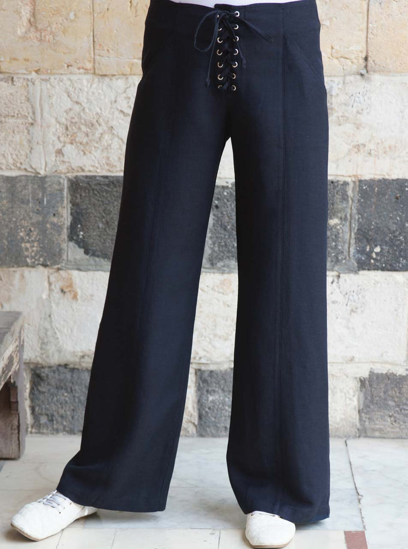 Lace Up Linen Trousers