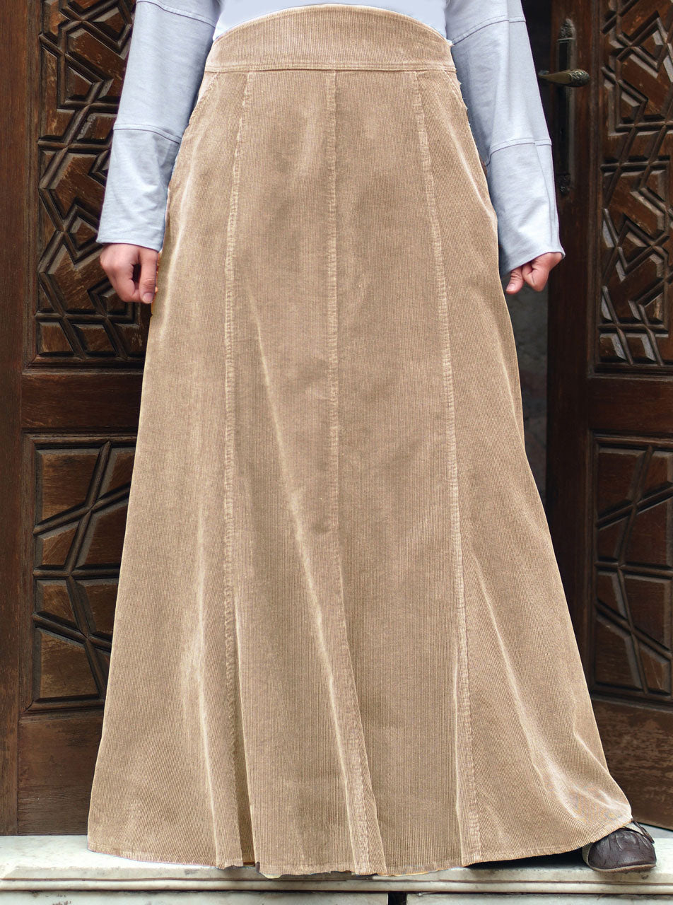 Nina Corduroy Maxi Skirt Winter Collection Women Shukr Clothing