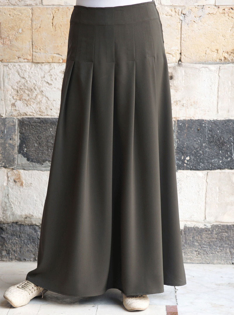 Multi-Pleat Maxi Skirt