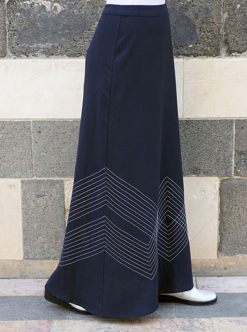 Decorative Stitching Maxi Skirt
