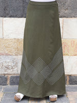 Decorative Stitching Maxi Skirt