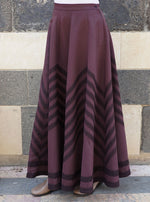 Lace Trim Flared Maxi Skirt