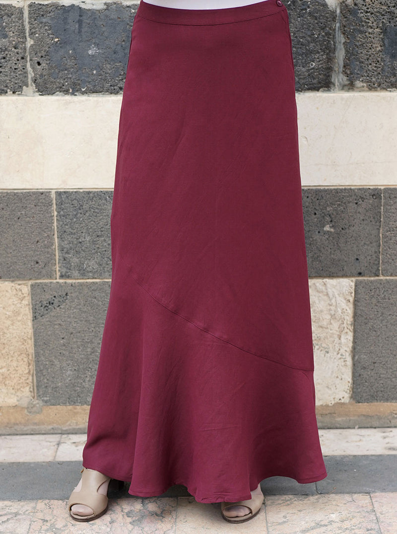 Flared Asymmetrical Hem Skirt