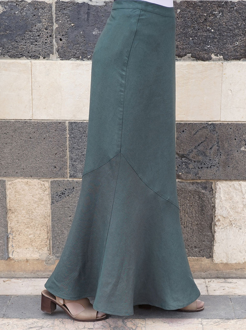 Flared Asymmetrical Hem Skirt