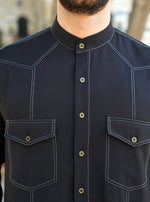 Contrast Stitched Shirt Thobe