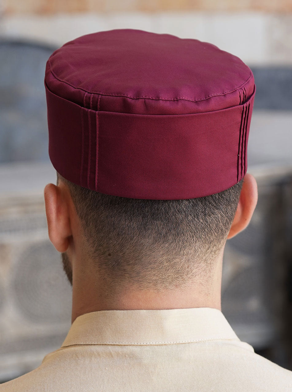 Double Layered Kufi with Pintucks - Kufis - Men | Shukr Clothing