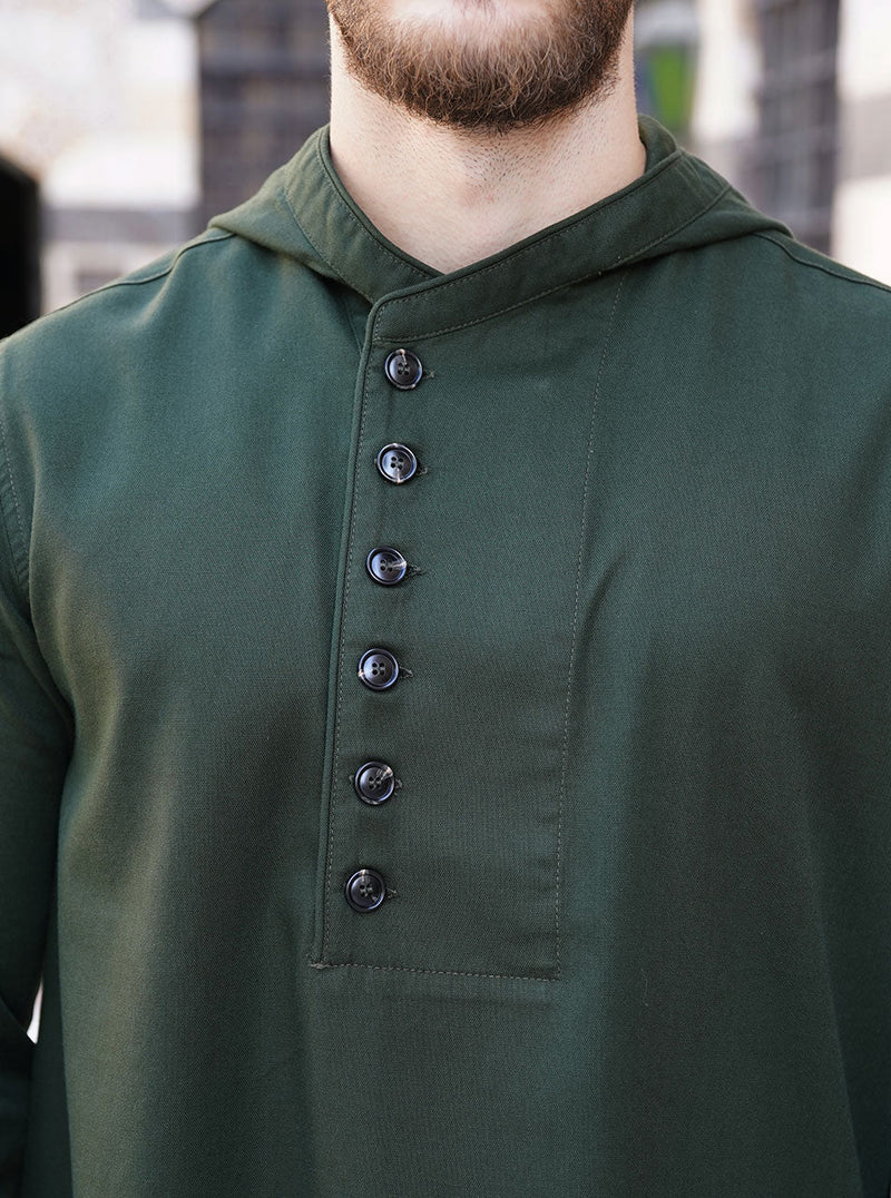 Side Buttoned Hoodie