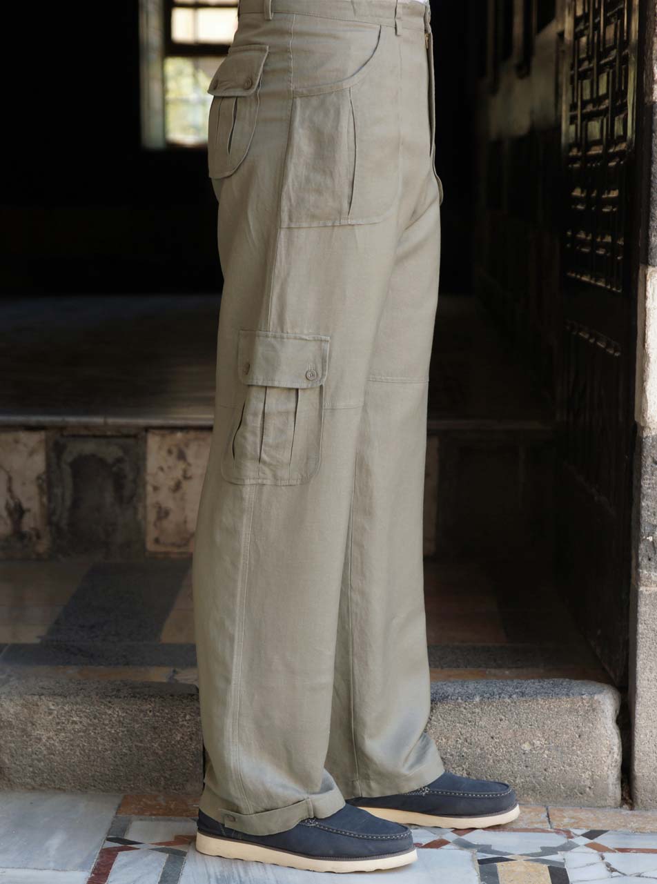 Mens Cargo Cotton Linen Shorts Elasticated Waist Sport Gym Pants Trousers  38-46 | eBay