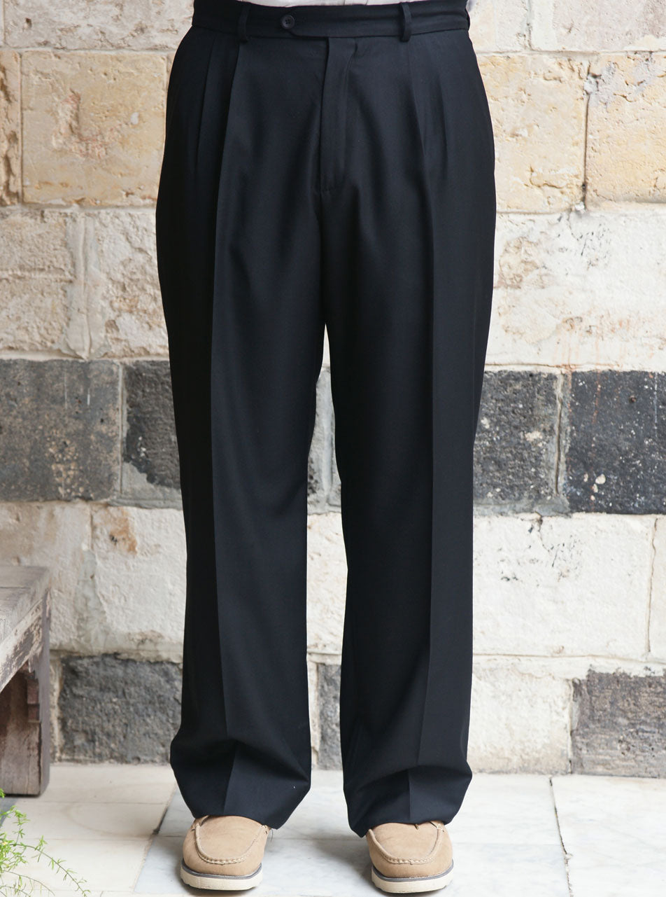 Relaxed Fit Linen suit trousers - Black - Men | H&M IN