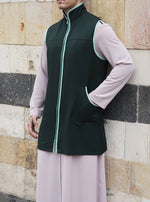 Contrast Trim Zipped Waistcoat