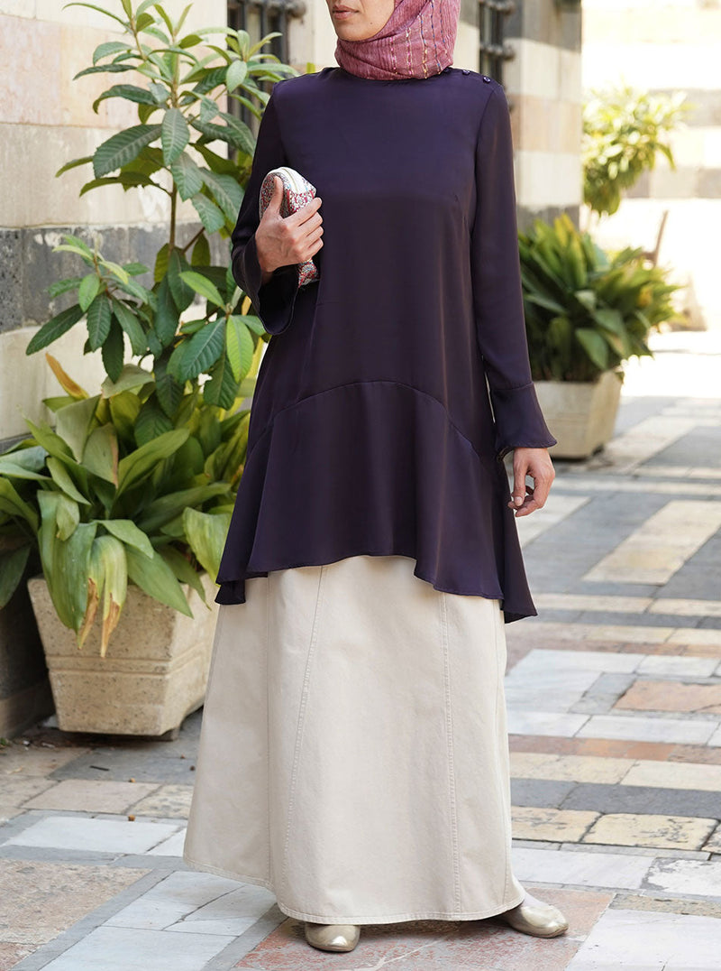 Satin Flared Cuffs Tunic | Shukr Clothing Satin Flared Cuffs Tunic | Shukr Clothing