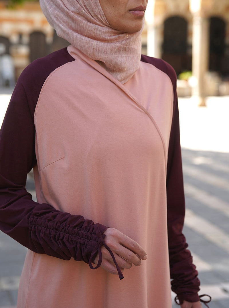 Crossover Gathered Sleeves Tunic