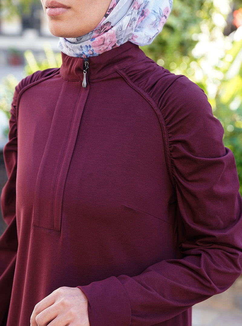 Ruched Raglan Sleeves Tunic