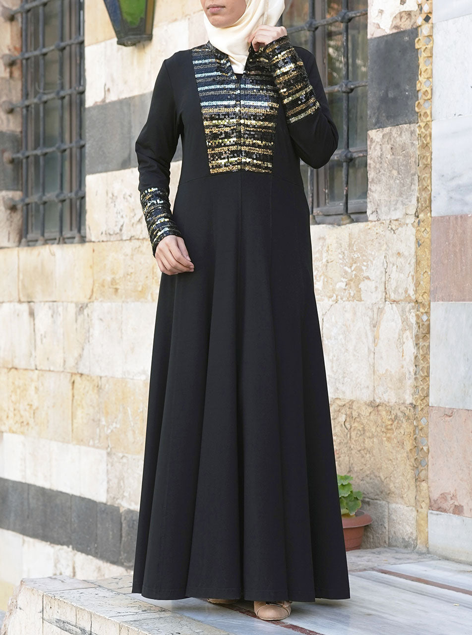 Women's Kaftan long Sleeve Empire Waist Flowy collar neck Maxi party Dress  Gown | Mubarak Deals