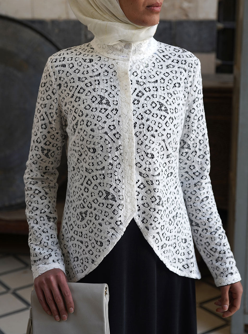 Lace on sale abaya jacket