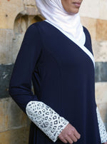Lace Trim Crossover Abaya