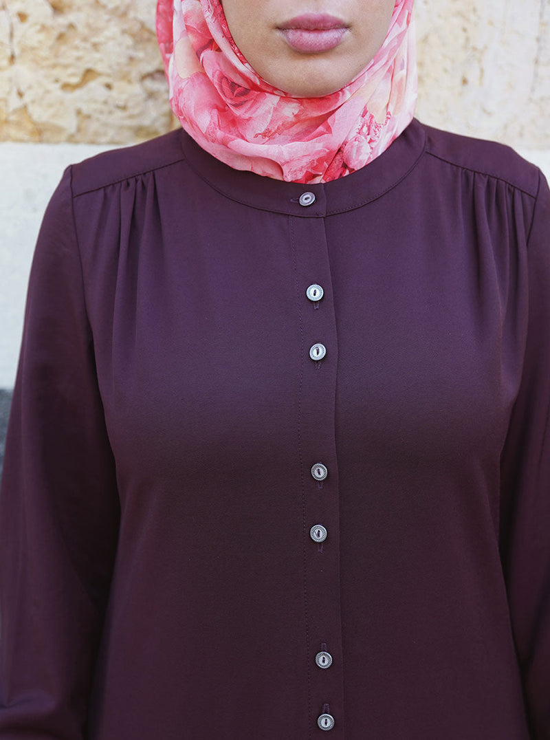 Paired Buttons Shirtdress