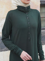 Ruched Collar and Sleeves Maxi Dress