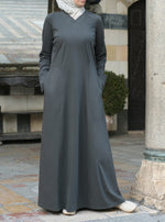 V-Neck Mercerised Cotton Abaya