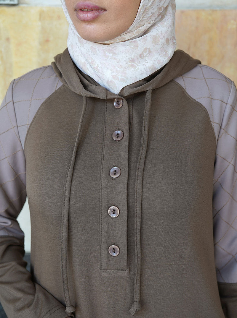 Dual Fabric Maxi Hoodie