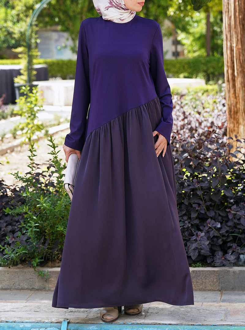 Dual Fabric Asymmetrical Abaya