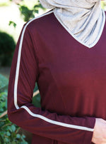 Striped V-Neck Active Maxi Dress