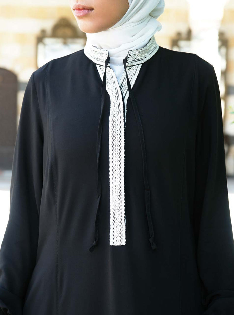 White Lace Abaya Gown