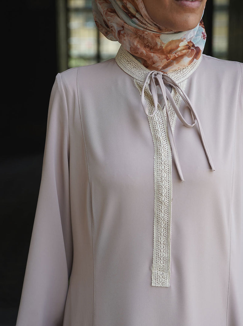 White Lace Abaya Gown