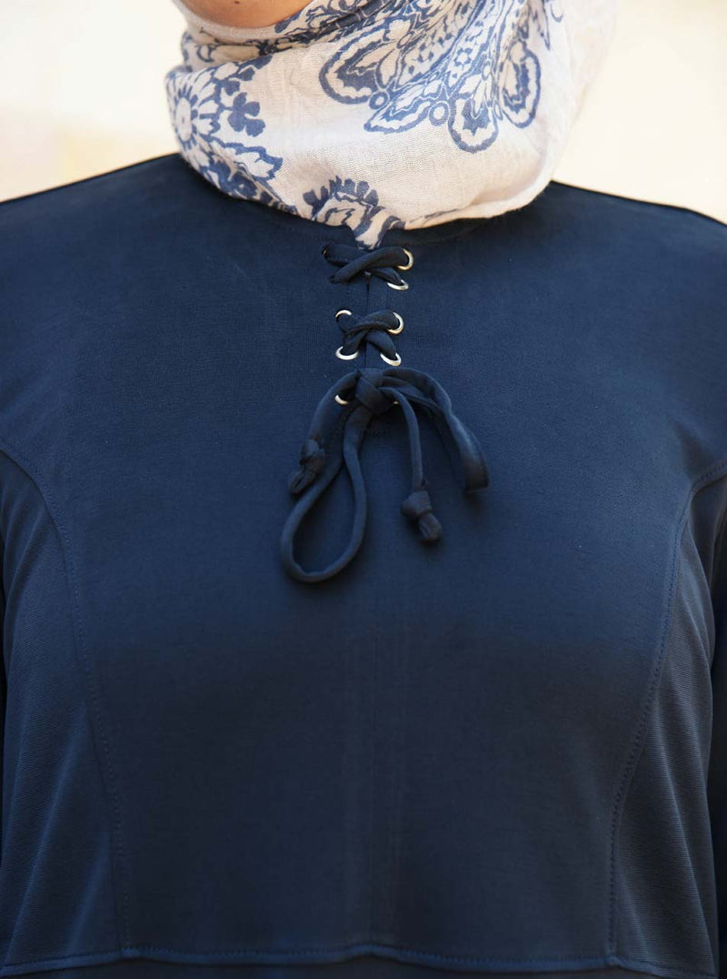 Neck Tie Jersey Abaya