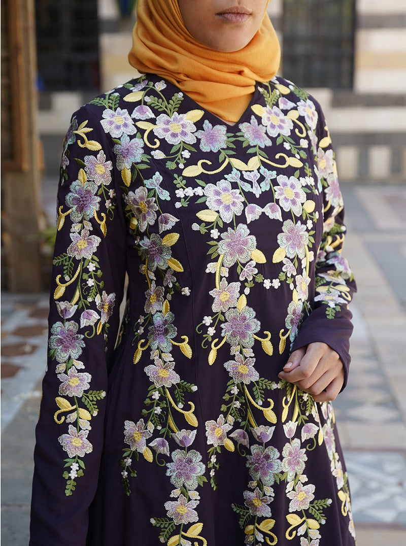 Ruqayya Embroidered Abaya Gown