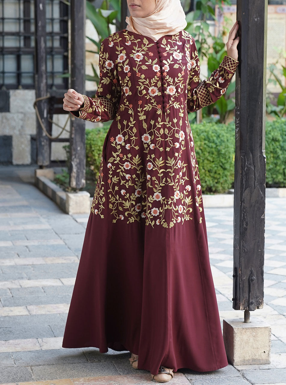 Floral abaya dress hotsell