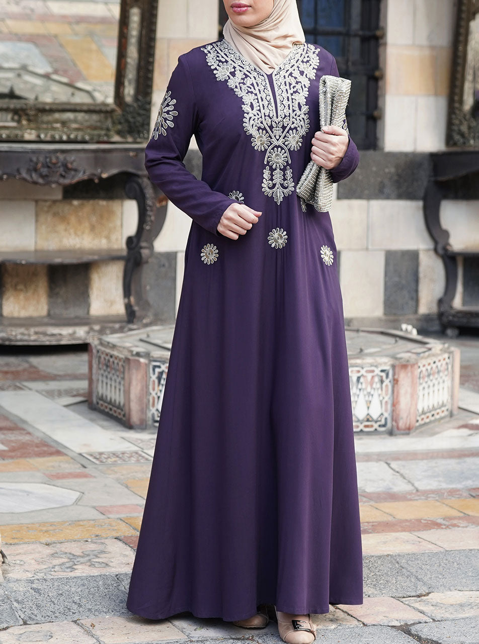 Asala Embroidered Abaya Gown | Shukr Clothing