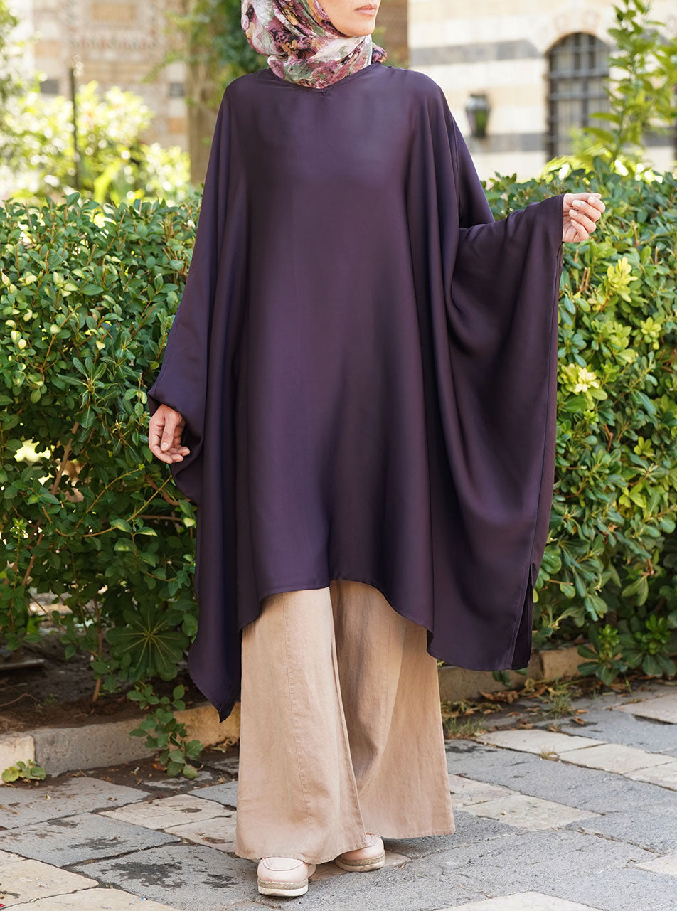 Satin Batwing Poncho - Tunics & Tops - Women | Shukr Clothing