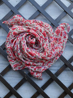 Red Tulips Chiffon Hijab