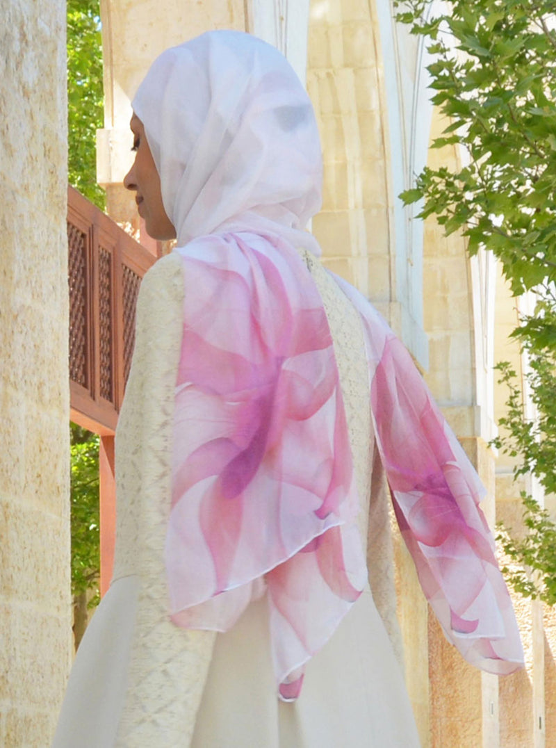 Flower Petals Silk Hijab