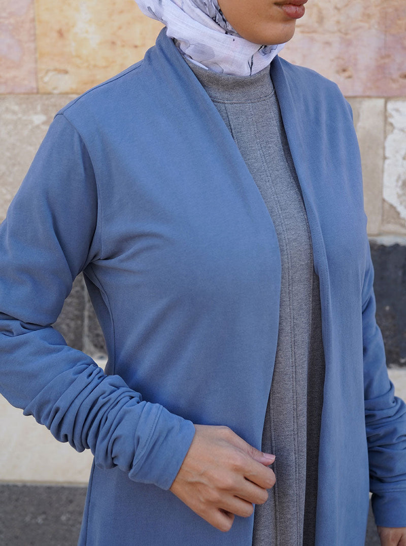 Brushed Cotton Gathered Sleeves Cardigan
