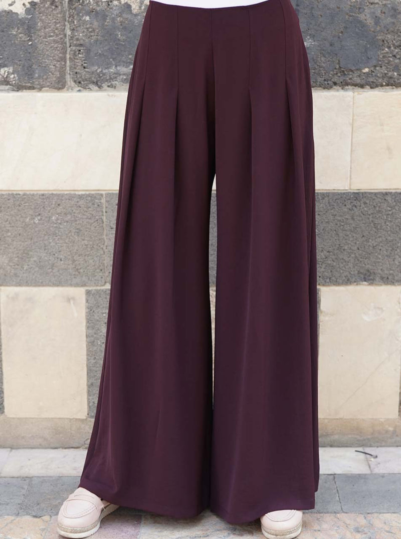 Wide Flare Pleated Trousers
