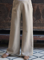 Side Buttoned Linen Trousers